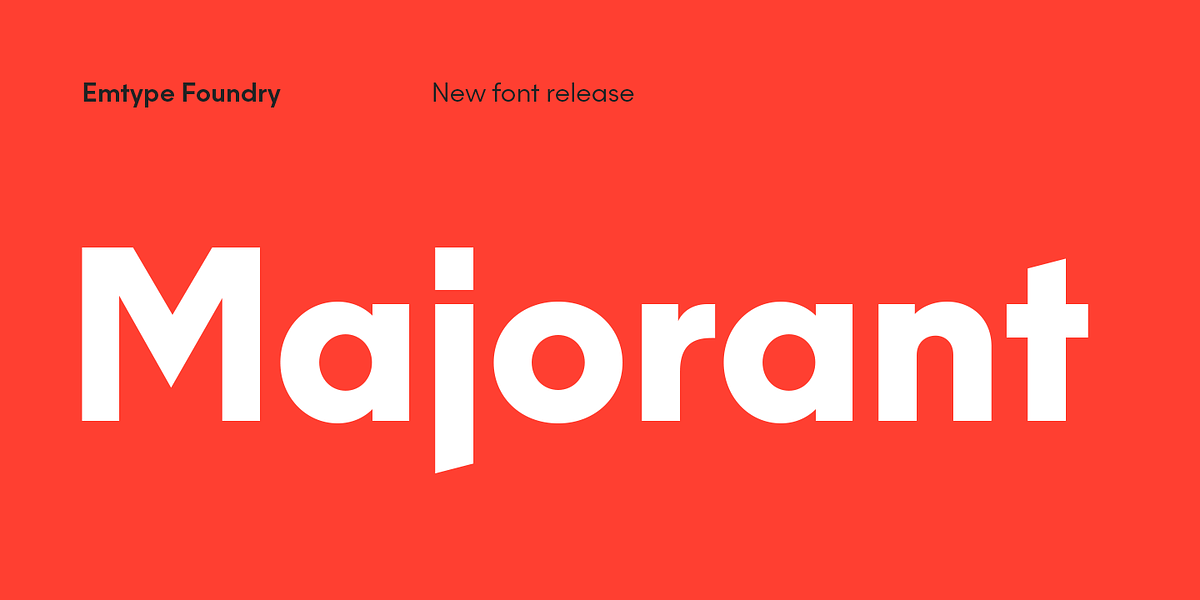 Majorant, a Sans Serif Font by Emtype Foundry (Photo 1 of 14)
