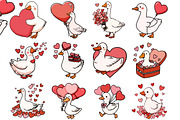 Watercolor Valentine Goose Clipart, an Illustration by DreamArtGraphic (Thumbnail 2 of 4)