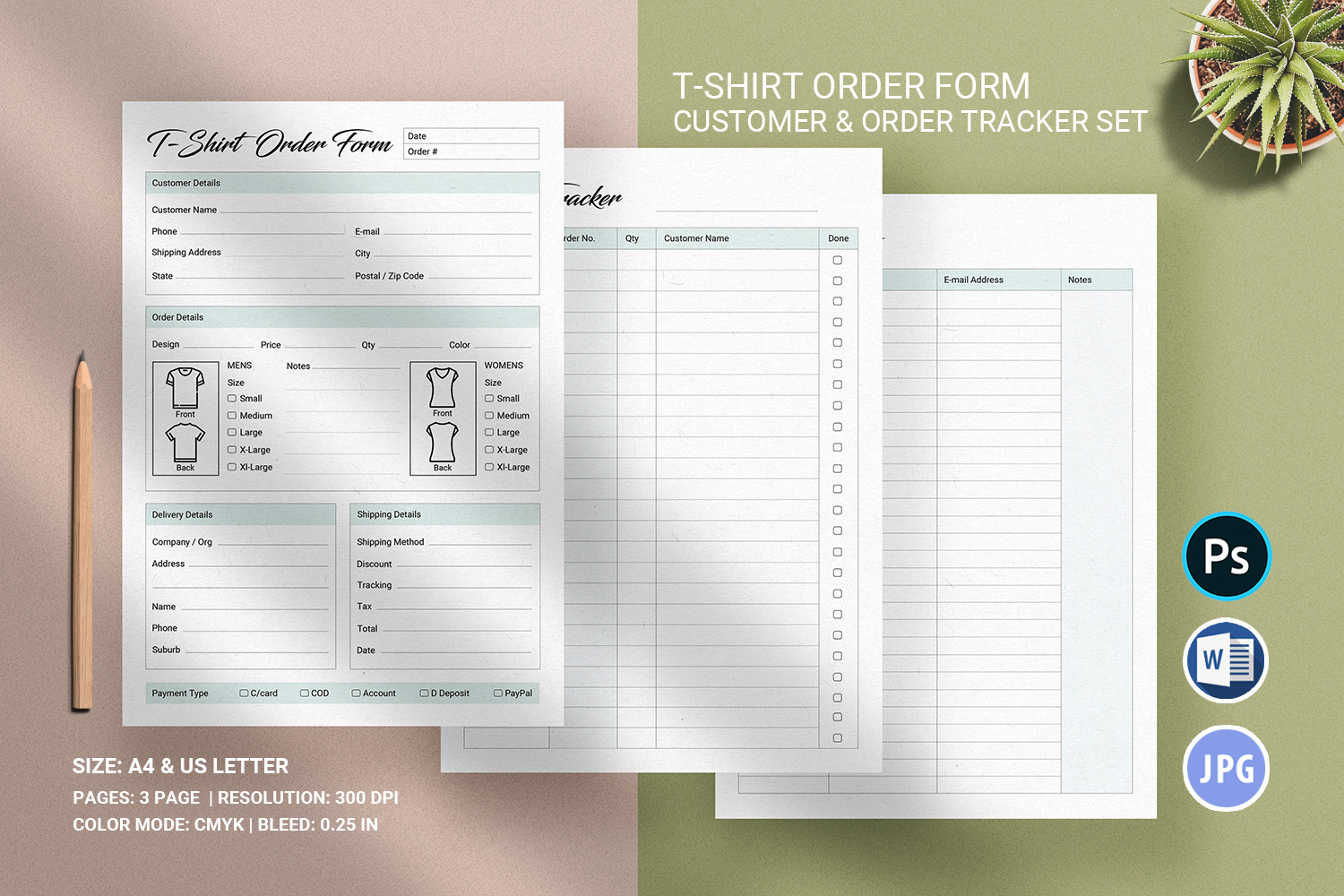 Order Form V02, a Stationery Template by retrographix