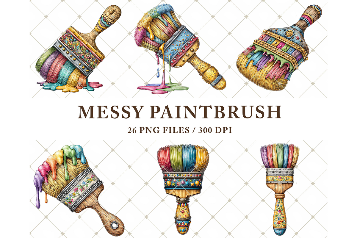 Messy Paintbrush Clipart PNG, an Illustration by Memories By Lea (Photo 3 of 8)