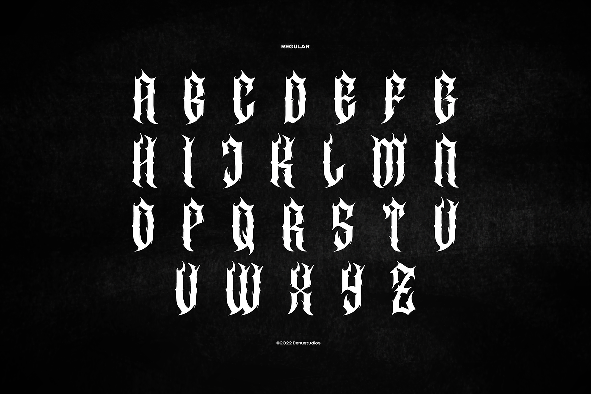 Exilium | Black Metal Font, a Blackletter Font by Denustudios (Photo 10 of 12)