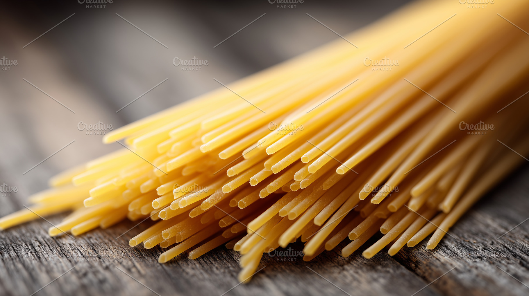 Uncooked spaghetti pasta on a rustic, a Food & Drink Photo by MistyDay