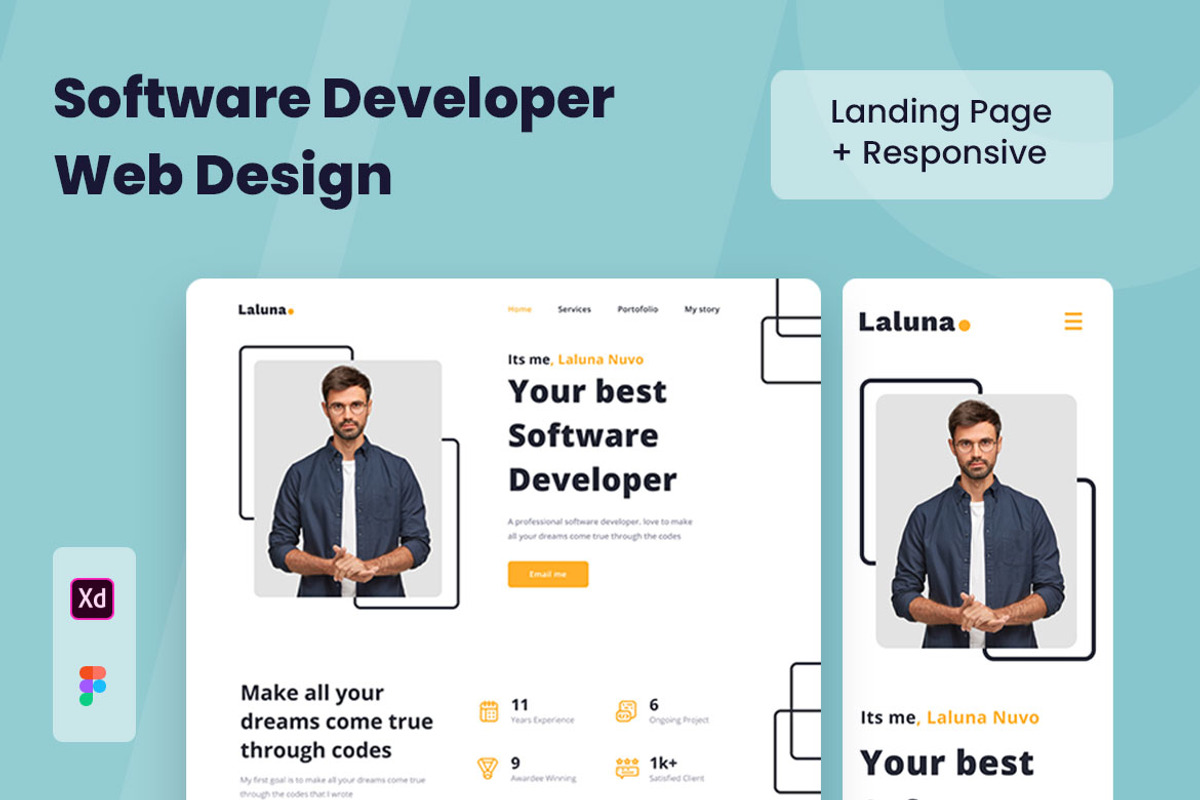 Software Developer Web Design, a Wireframe Template by INSPR STD (Photo 1 of 6)