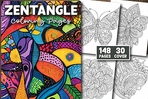 Zentangle Coloring Pages For Adults, a Pattern Graphic by Design Station