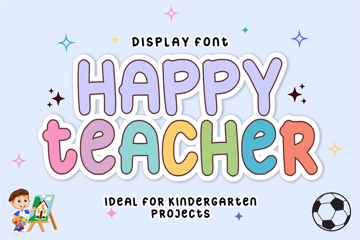 Nursery School - Bubbly Display Font, a Handwritten Font by KiddoGlyphs Studio (Photo 3 of 5)