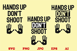 Hands up Don't shoot svg png vector