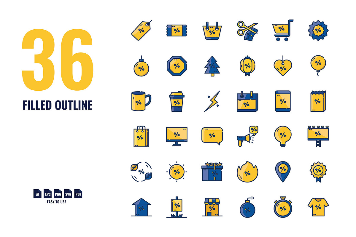 144 Shopping Discount Icon Bundle, an Outline Icon by Foxyard studio (Photo 5 of 6)