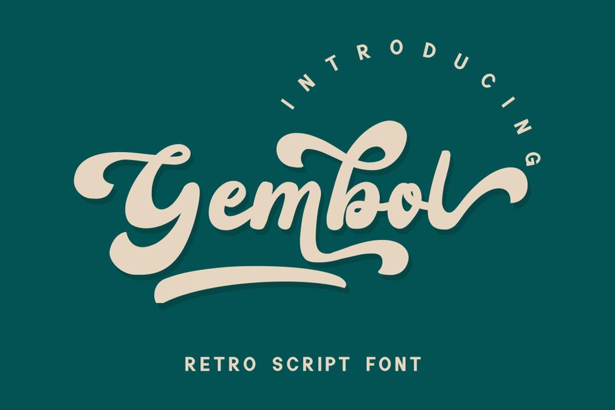 Gembol - Retro Script Font, a Script Font by GFRcreative (Photo 1 of 10)