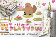 Platypus + BONUS 84 element, a Pattern Graphic by Lineli (Thumbnail 1 of 8)
