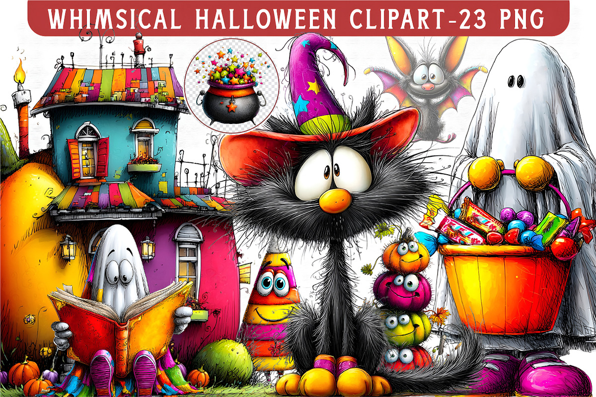 Whimsical Halloween Clipart, an Illustration by Libby Wishes (Photo 1 of 7)