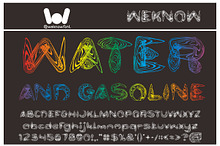 water and gasoline font