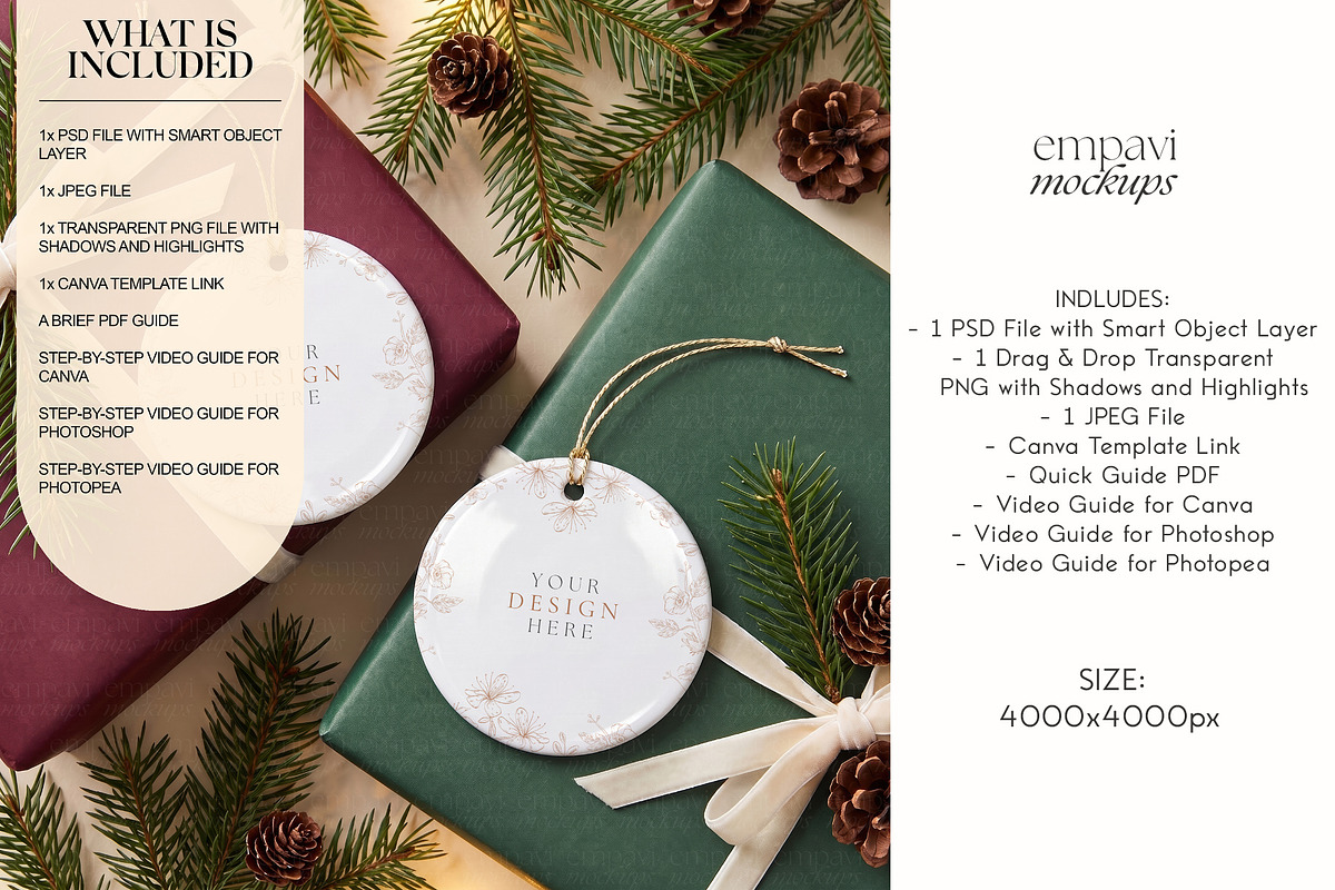 Ornament Mockup Set of 2, a Household Mockup by EmpaviMockups (Photo 2 of 5)