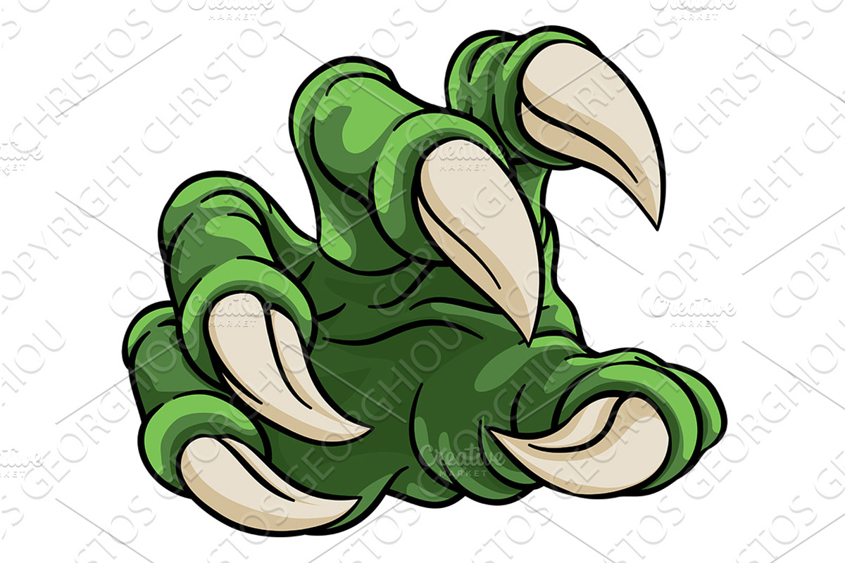 Monster Claw Dinosaur Dragon Cartoon, an Illustration by Christos Georghiou