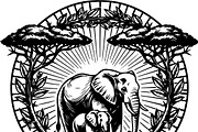 Wild Elephant Silhouette Set, an Illustration by jahid234 (Thumbnail 8 of 21)