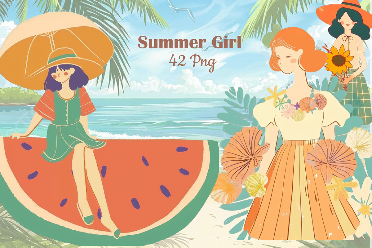 Summer Girl Clipart, a Person Illustration by DreamCafeArt (Photo 1 of 7)