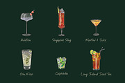 Cocktail set 1. Vector illustrations, a Food Illustration by Svitlo illustrations (Thumbnail 4 of 4)