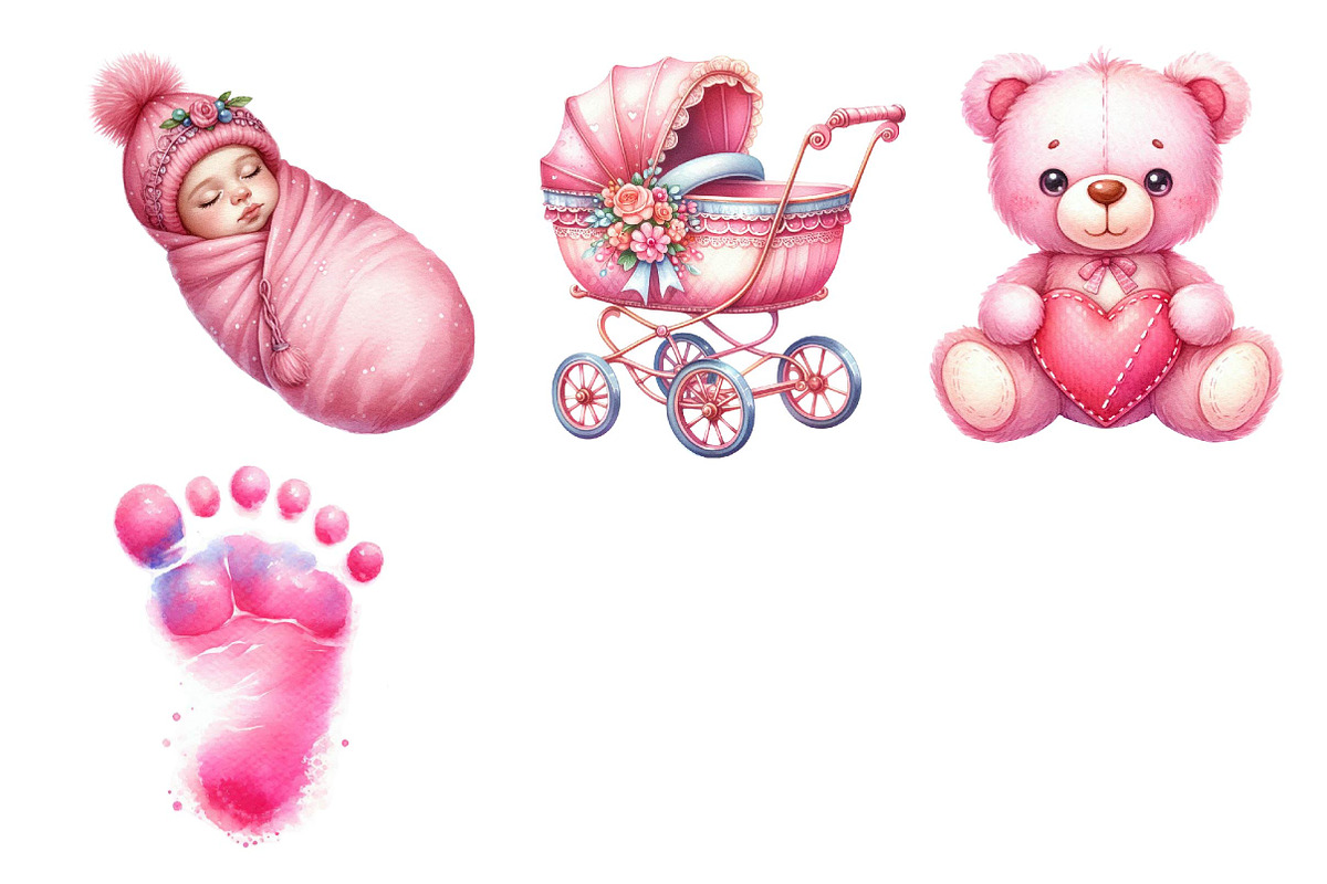 Pink Baby Girl Nursery Clipart, an Icon by Dream Creation (Photo 6 of 6)