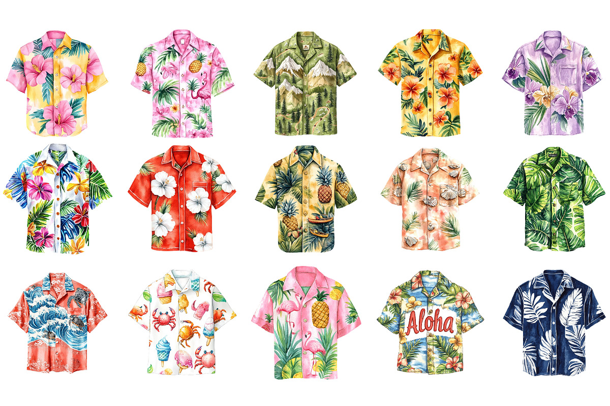 Hawaiian Summer Shirt Clipart, a Seasonal Illustration by DreamArtGraphic (Photo 4 of 4)