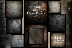 Grunge Dark Gray Digital Papers-21