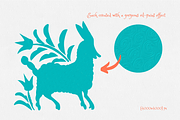 Turquoise Otomi Clipart Collection, an Animal Illustration by Minky Moo Creations (Thumbnail 8 of 10)