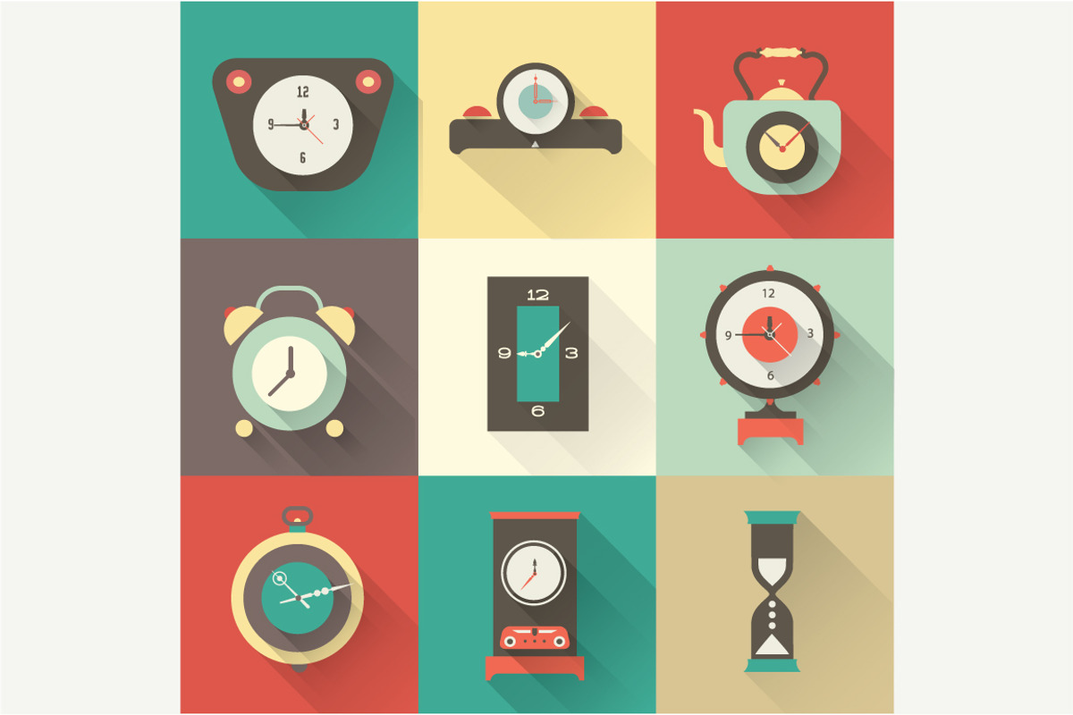 Vector clock icons