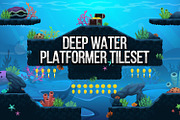 Deep Water - Platformer Tileset, an Illustration by pzUH (Thumbnail 1 of 5)