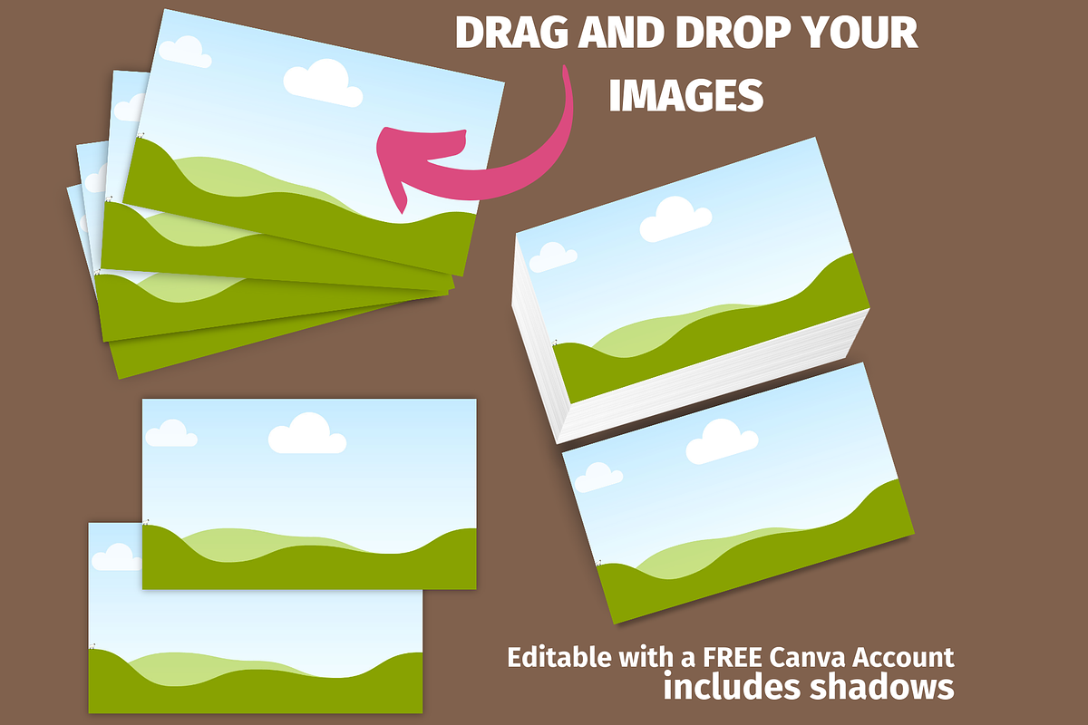 Business Card Mockups Canva Template, an Advertising Mockup by GraphiCarola (Photo 3 of 7)