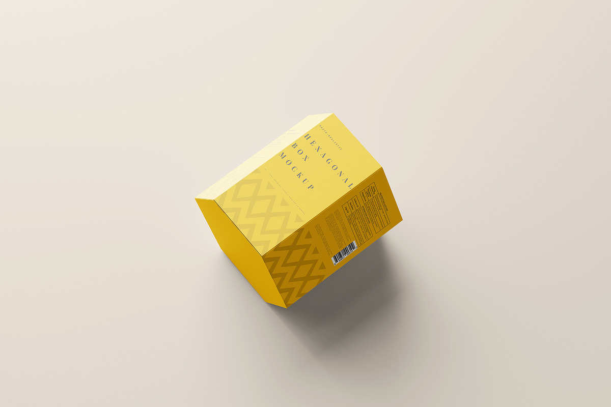 Hexagonal Box Mockup, a Packaging Mockup by MockupFree.Net