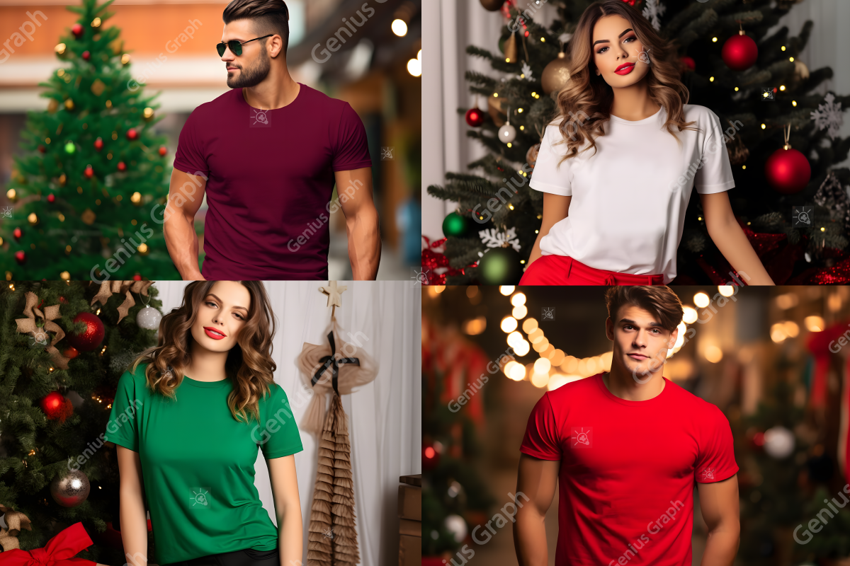 Cozy Christmas T-shirt Mockup Bundle, a Shirt Mockup by Genius Graph (Photo 3 of 4)