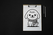 12 Cute Puppy Dog Wearing Scarf, an Animal Illustration by jongcreative (Thumbnail 4 of 6)