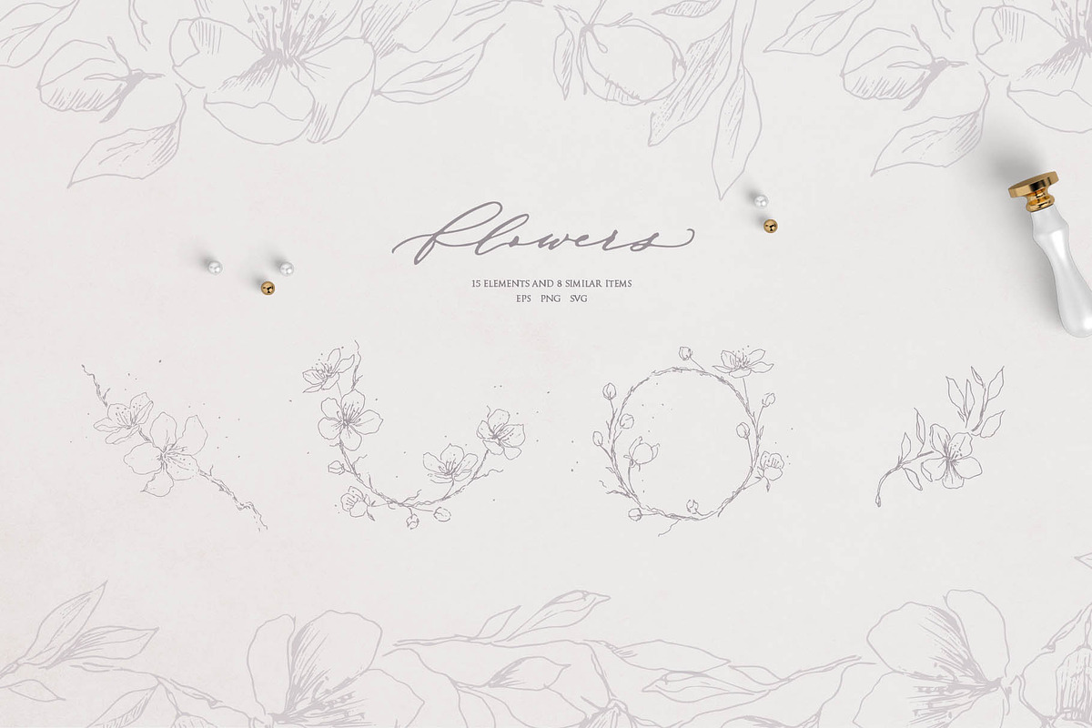 Wedding frame and floral monogram, an Illustration by Summer Nightingale Art (Photo 10 of 10)