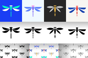 Dragonfly Logo Pattern