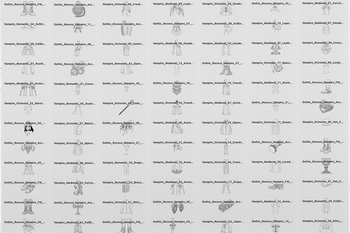Gothic Male Clothes Stamp Brushes, a Brush Add-On by Selentaori Studio (Photo 3 of 12)