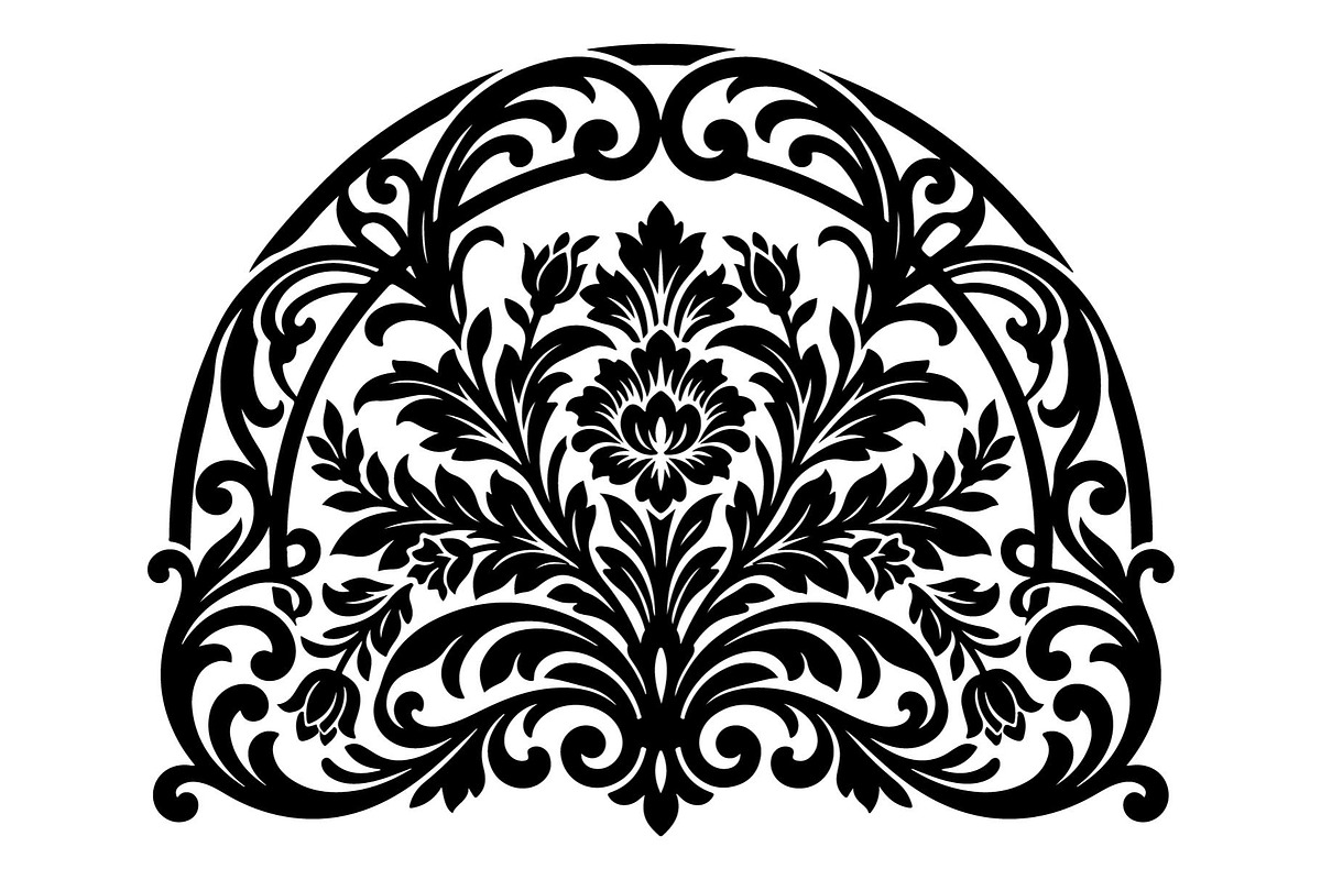 Elegant Floral Ornament Silhouette, an Object Graphic by hafijul (Photo 4 of 4)