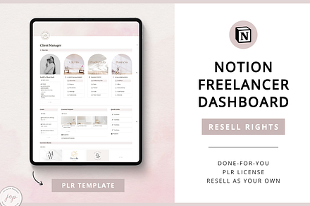 Notion PLR Template Freelancer Dash, a Templates & Theme by Julia On Purpose