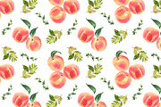 Peaches watercolor clipart, a Food Illustration by AnnelyBlooms (Thumbnail 6 of 6)