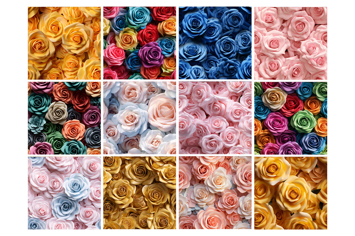 3D Rose Seamless Pattern, a Pattern Graphic by Forhadx5 (Photo 6 of 13)