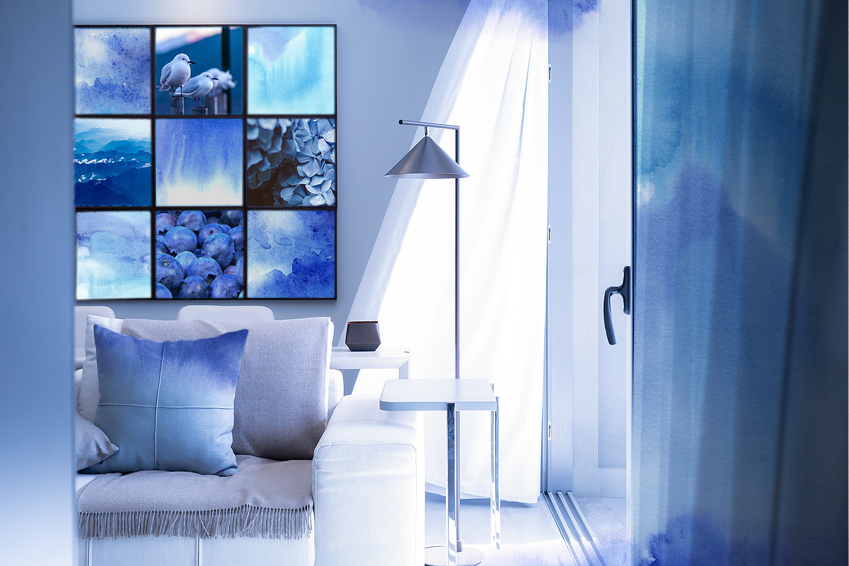 Blue Watercolor Set, a Texture Graphic by LeiaSW (Photo 3 of 7)