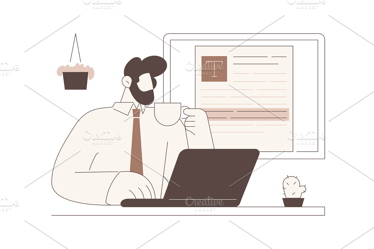 Text editor isolated cartoon vector, a Technology Illustration by Visual Generation