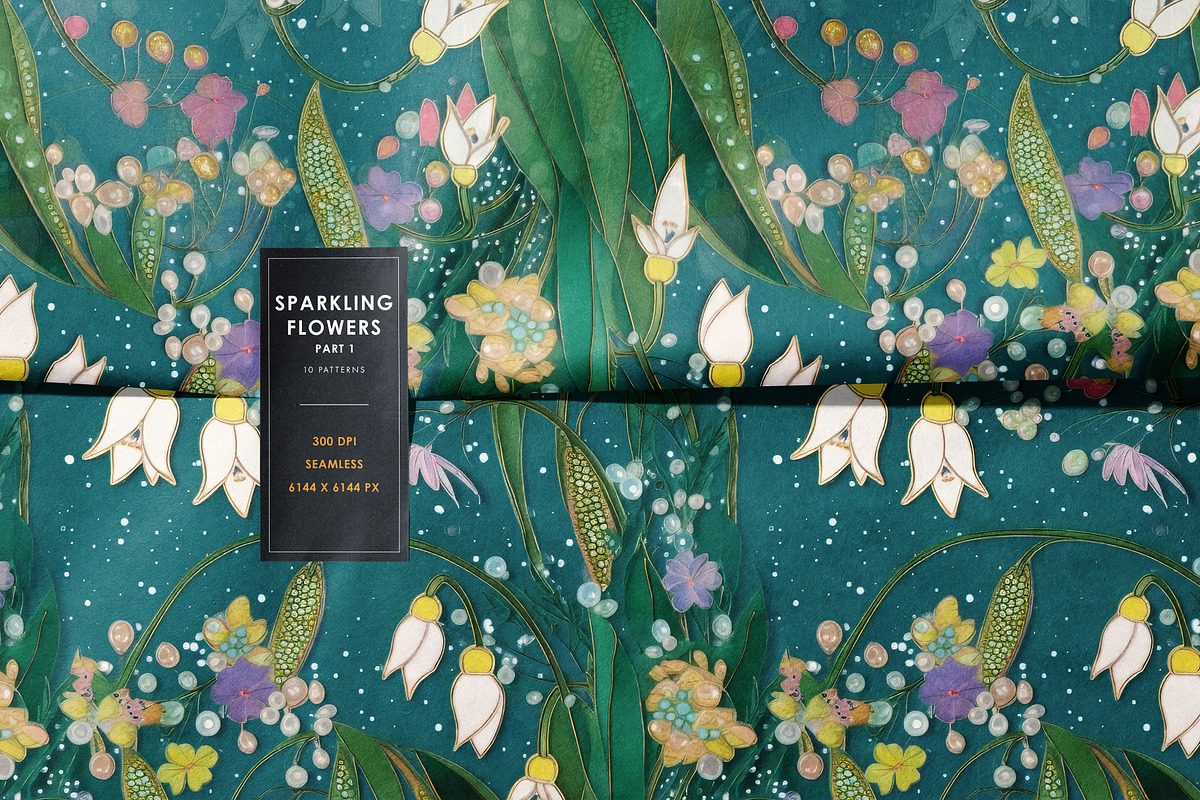 Sparkling Floral Patterns, a Pattern Graphic by Ninterints (Photo 11 of 17)