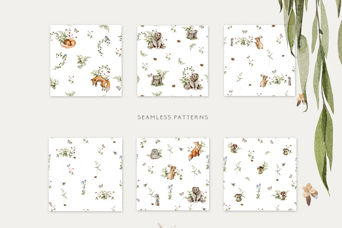 Woodland baby animals 2 Field flower, an Animal Illustration by 60secondsArt (Photo 16 of 16)