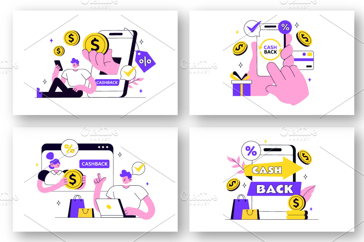 10 Cashback Vector Illustration, a Finance Illustration by denayunebgt (Photo 3 of 4)