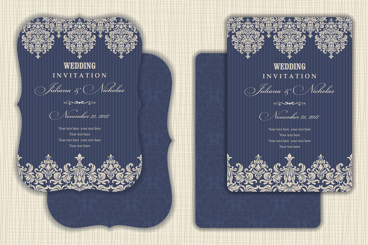 Wedding Set. Pattern and Invitation., a Card Template by NataLito (Photo 6 of 10)