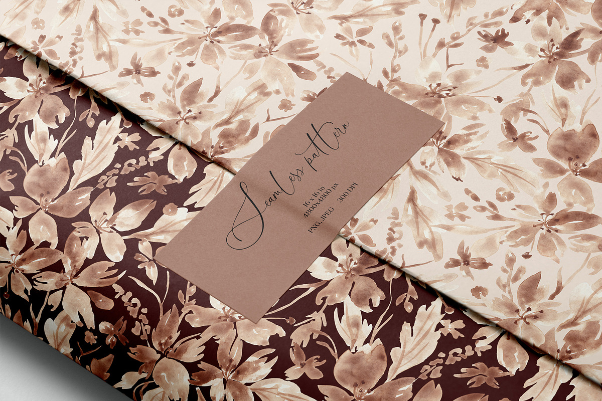 Mocha Mousse Floral pattern, a Pattern Graphic by SirenaArt (Photo 2 of 16)
