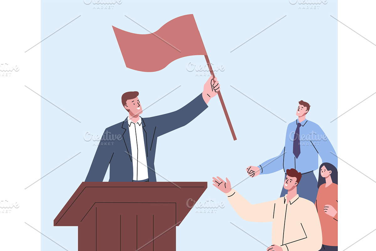 Political or opposition leader with, a Person Illustration by Valerie Bodnar
