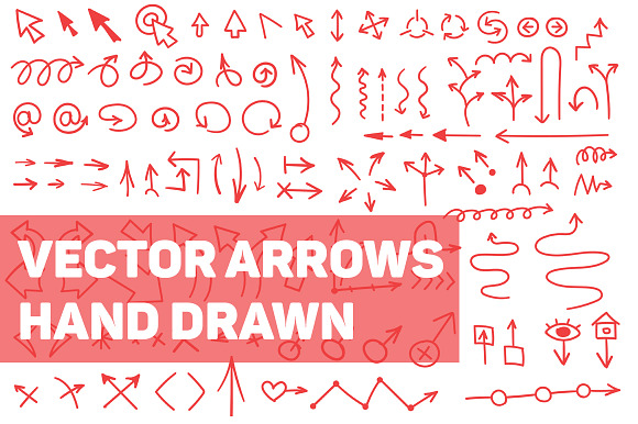 Hand Drawn Vector Arrows Set