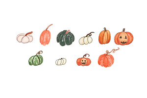 Pumpkin Patch Watercolors