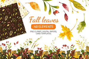 Fall Clipart, Patterns, Frames