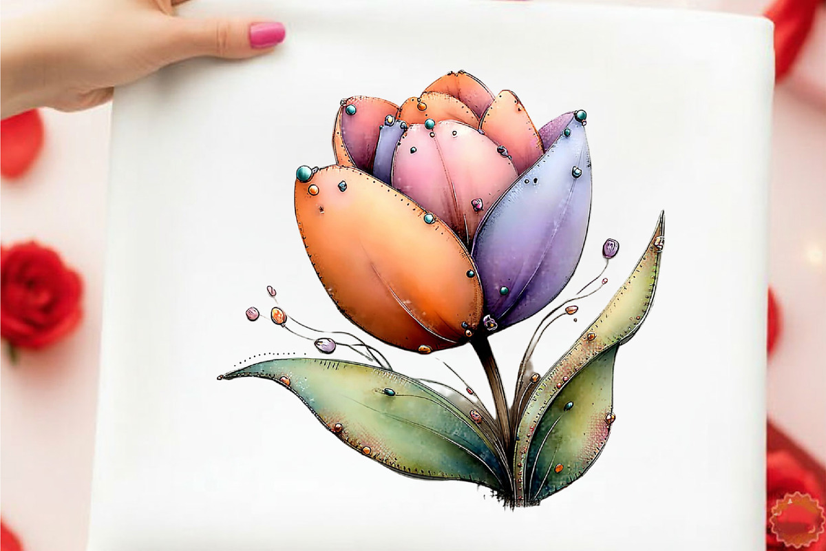 Whimsical Spring Tulip Flower Clipar, an Illustration by designcity5 (Photo 4 of 5)