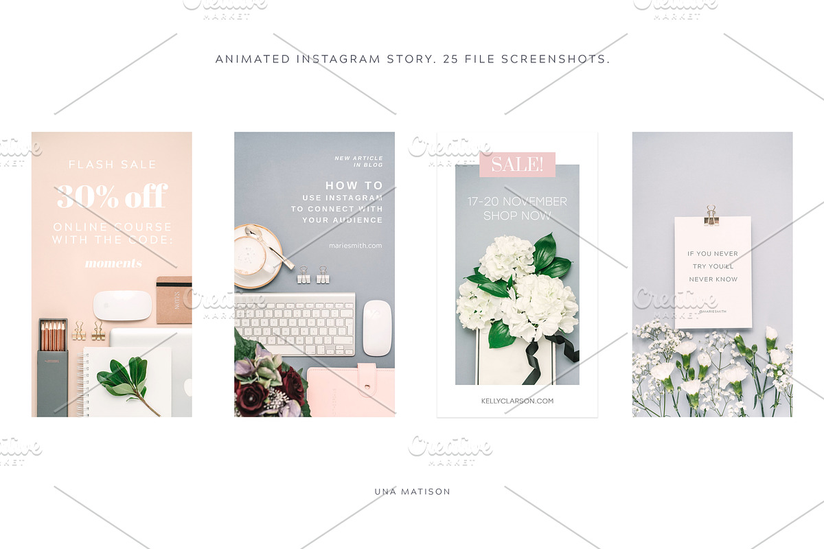 Animated Instagram Story bundle, a Social Media Template by Una Matison (Photo 10 of 13)